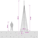 vidaXL Karácsonyfa világítás rögzítőcövekkel és zászlórúddal 500 cm