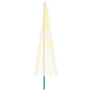 vidaXL Karácsonyfa világítás rögzítőcövekkel és zászlórúddal 300 cm
