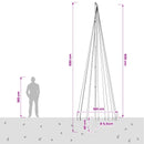 vidaXL Karácsonyfa világítás rögzítőcövekkel és zászlórúddal 500 cm