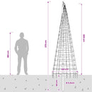 vidaXL Karácsonyfa világítás rögzítőcövekkel és zászlórúddal 300 cm