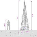vidaXL Karácsonyfa világítás rögzítőcövekkel és zászlórúddal 500 cm