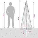 vidaXL Karácsonyfa világítás rögzítőcövekkel és zászlórúddal 180 cm