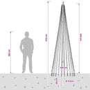 vidaXL Karácsonyfa világítás rögzítőcövekkel és zászlórúddal 300 cm
