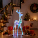 vidaXL Prizmás irizáló LED-es rénszarvas Sokszínű 48 x 19 x 86 cm
