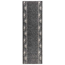 vidaXL Futó szőnyeg FLORNES Szőtt Szürke Zigzag 80 x 450 cm PP 7 mm