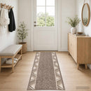 vidaXL Futó szőnyeg FLORNES Szőtt Tópszínű Zigzag 67 x 450 cm PP 7 mm