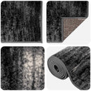 vidaXL Futó szőnyeg FLORNES Szőtt Fekete Ecsetvonások 80 x 450 cm PP