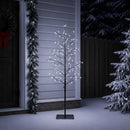 vidaXL Karácsonyi LED-es nyírfa Fekete 18 x 18 x 150 cm Acél 360 LED