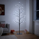 vidaXL Karácsonyi LED-es nyírfa Fekete 18 x 18 x 150 cm Acél 360 LED
