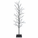 vidaXL Karácsonyi LED-es nyírfa Fekete 18 x 18 x 150 cm Acél 360 LED
