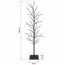 vidaXL Karácsonyi LED-es nyírfa Fekete 18 x 18 x 150 cm Acél 360 LED