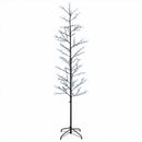 vidaXL Karácsonyi LED-es nyírfa Fekete 47 x 210 cm Acél 567 LED