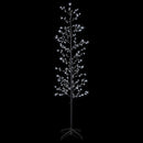 vidaXL Karácsonyi LED-es nyírfa Fekete 47 x 210 cm Acél 567 LED