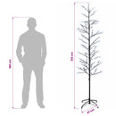 vidaXL Karácsonyi LED-es nyírfa Fekete 47 x 210 cm Acél 567 LED