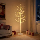 vidaXL Karácsonyi LED-es nyírfa Fehér 18 x 18 x 120 cm Acél 279 LED