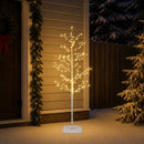 vidaXL Karácsonyi LED-es nyírfa Fehér 18 x 18 x 120 cm Acél 279 LED