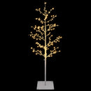 vidaXL Karácsonyi LED-es nyírfa Fehér 18 x 18 x 120 cm Acél 279 LED