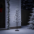 vidaXL LED-es karácsonyfa Fekete 18 x 18 x 150 cm Acél 164 LED