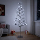 vidaXL LED-es karácsonyfa Fekete 18 x 18 x 120 cm Acél 140 LED