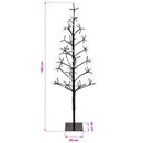 vidaXL LED-es karácsonyfa Fekete 18 x 18 x 120 cm Acél 140 LED