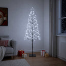 vidaXL LED-es karácsonyfa Fekete 18 x 18 x 150 cm Acél 164 LED