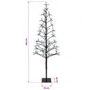 vidaXL LED-es karácsonyfa Fekete 18 x 18 x 150 cm Acél 164 LED