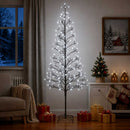 vidaXL LED-es karácsonyfa Fekete 47 x 240 cm Acél 268 LED
