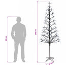 vidaXL LED-es karácsonyfa Fekete 47 x 240 cm Acél 268 LED