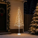 vidaXL LED-es karácsonyfa Fehér 20 x 20 x 180 cm Acél 196 LED