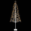 vidaXL LED-es karácsonyfa Fehér 20 x 20 x 180 cm Acél 196 LED