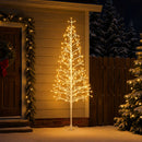 vidaXL LED-es karácsonyfa Fehér 210 cm Acél 228 LED