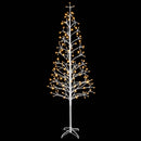 vidaXL LED-es karácsonyfa Fehér 210 cm Acél 228 LED
