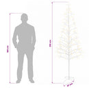 vidaXL LED-es karácsonyfa Fehér 210 cm Acél 228 LED