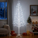 vidaXL LED-es karácsonyfa Fehér 47 x 210 cm Acél 228 LED