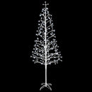 vidaXL LED-es karácsonyfa Fehér 47 x 210 cm Acél 228 LED