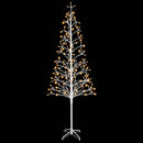 vidaXL LED-es karácsonyfa Fehér 47 x 240 cm Acél 268 LED