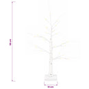 vidaXL LED-es nyírfa karácsonyfa 2 db Fehér 10 x 10 x 58 cm Műanyag