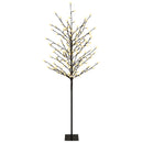vidaXL LED-es gömb karácsonyfa Fekete 18 x 18 x 150 cm Acél 185 LED