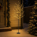 vidaXL LED-es gömb karácsonyfa Fekete 180 cm Acél 220 LED