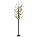 vidaXL LED-es gömb karácsonyfa Fekete 180 cm Acél 220 LED