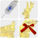 vidaXL Karácsonyi rénszarvas szánnal 7 db 320 LED Meleg fehér