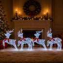 vidaXL Karácsonyi rénszarvas 4 db 80 LED Kék 43 x 19 x 65 cm