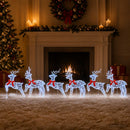 vidaXL Karácsonyi rénszarvas 6 db 80 LED Kék 43 x 19 x 65 cm