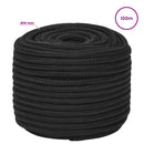 vidaXL Többcélú munkakötél 14 mm 100 m Fekete PP