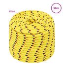 vidaXL Többcélú munkakötél 12 mm 50 m Sárga PP 930 kg Max. teherbírás