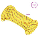 vidaXL Többcélú munkakötél 3 mm 50 m Sárga PP 67,5 kg Max. teherbírás