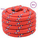 vidaXL Többcélú munkakötél 40 mm 25 m Piros PP 9600 kg Max. teherbírás