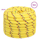 vidaXL Többcélú munkakötél 20 mm 50 m Sárga PP 2400 kg Max. teherbírás