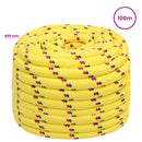 vidaXL Többcélú munkakötél 20 mm 100 m Sárga PP