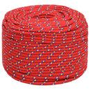 vidaXL Többcélú munkakötél 10 mm 25 m Piros PP 645 kg Max. teherbírás